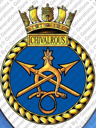 Coat of arms (crest) of the HMS Chivalrous, Royal Navy