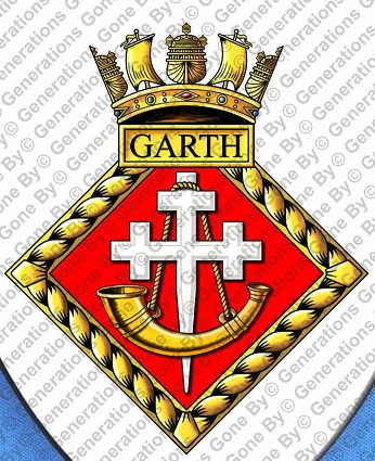 Coat of arms (crest) of the HMS Garth, Royal Navy