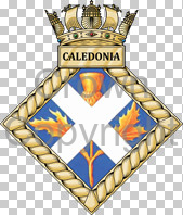 Coat of arms (crest) of the HMS Caledonia, Royal Navy