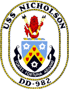 Coat of arms (crest) of the Destroyer USS Nicholson (DD-982)
