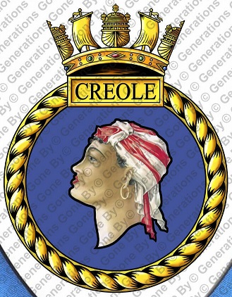 Coat of arms (crest) of the HMS Creole, Royal Navy