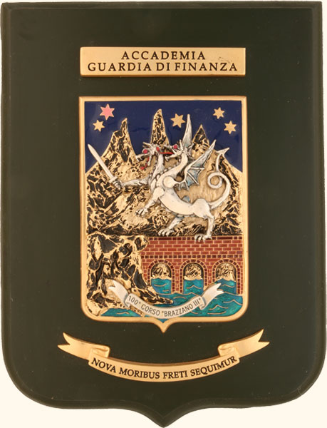 Coat of arms (crest) of 100th Course Brazzano III, Academy of the Financial Guard