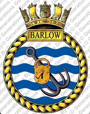 Coat of arms (crest) of the HMS Barlow, Royal Navy