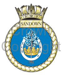 Coat of arms (crest) of the HMS Sandown, Royal Navy