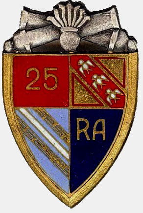 Coat of arms (crest) of the 25th Artillery Regiment, French Army
