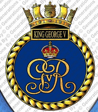 Coat of arms (crest) of the HMS King George V, Royal Navy