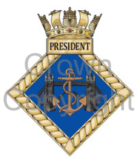 Coat of arms (crest) of the HMS President, Royal Navy