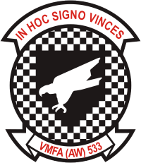 Coat of arms (crest) of the VMFA (AW)-533 Hawks, USMC