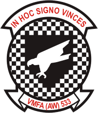 Coat of arms (crest) of VMFA (AW)-533 Hawks, USMC