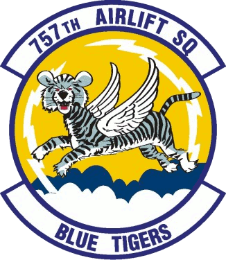 Coat of arms (crest) of the 757th Airlift Squadron, US Air Force