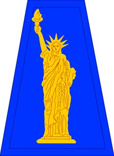 Coat of arms (crest) of 77th Infantry Division Statue of Liberty, US Army