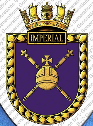 Coat of arms (crest) of the HMS Imperial, Royal Navy