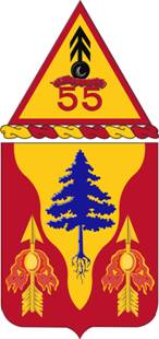 Coat of arms (crest) of the 55th Air Defense Artillery Regiment, US Army
