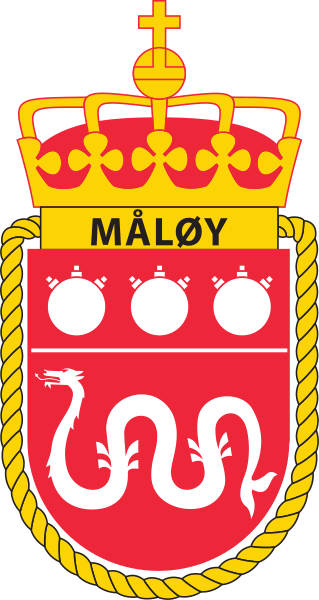 Coat of arms (crest) of Mine Hunter KNM Måløy (M342), Norwegian Navy