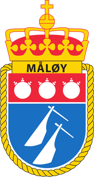 Coat of arms (crest) of Mine Hunter KNM Måløy (M342), Norwegian Navy