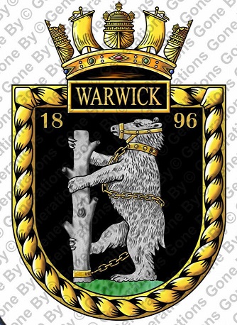 Coat of arms (crest) of the HMS Warwick, Royal Navy