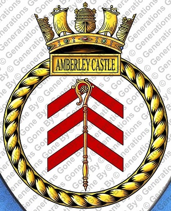 Coat of arms (crest) of the HMS Amberley Castle, Royal Navy