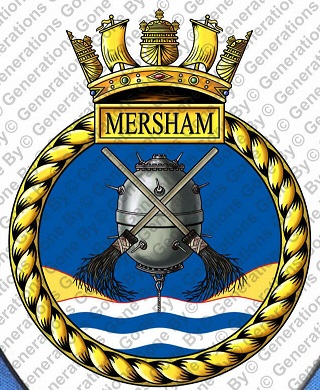 Coat of arms (crest) of the HMS Mersham, Royal Navy