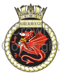Coat of arms (crest) of the HMS Marlborough, Royal Navy