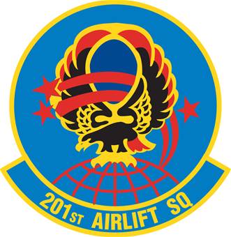 Coat of arms (crest) of the 201st Airlift Squadron, Distict of Columbia Air National Guard