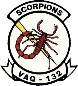 Coat of arms (crest) of the Electronic Attack Squadron (VAQ) - 132 Scorpions, US Navy