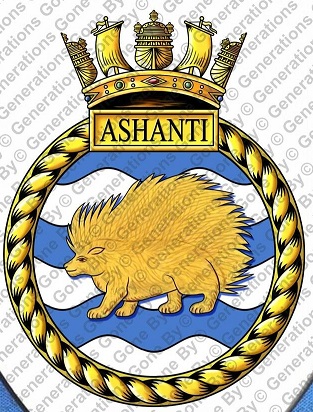 Coat of arms (crest) of the HMS Ashanti, Royal Navy