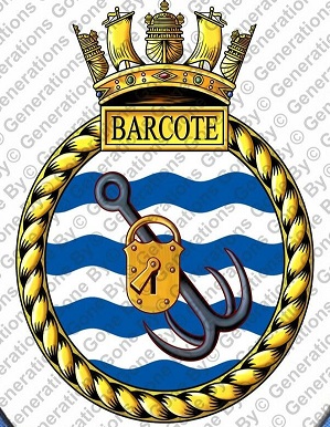 Coat of arms (crest) of the HMS Barcote, Royal Navy