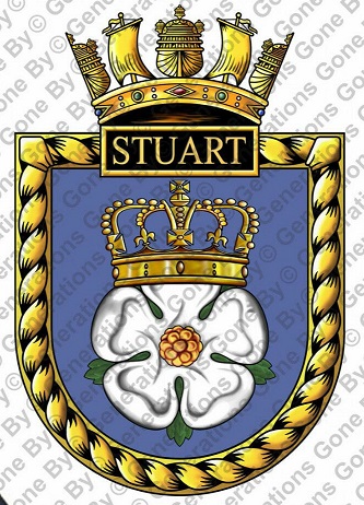 Coat of arms (crest) of the HMS Stuart, Royal Navy