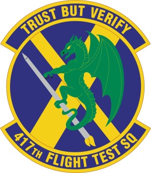 Coat of arms (crest) of the 417th Flight Test Squadron, US Air Force