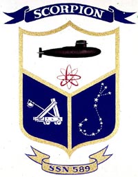 Coat of arms (crest) of the Submarine USS Scorpion (SSN-589)