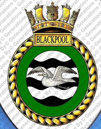 Coat of arms (crest) of the HMS Blackpool, Royal Navy