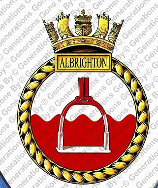 Coat of arms (crest) of the HMS Albrighton, Royal Navy