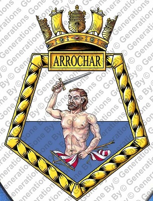 Coat of arms (crest) of the HMS Arrochar, Royal Navy
