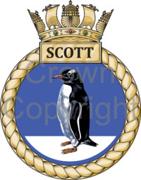 Coat of arms (crest) of the HMS Scott, Royal Navy