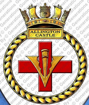 Coat of arms (crest) of the HMS Allington Castle, Royal Navy