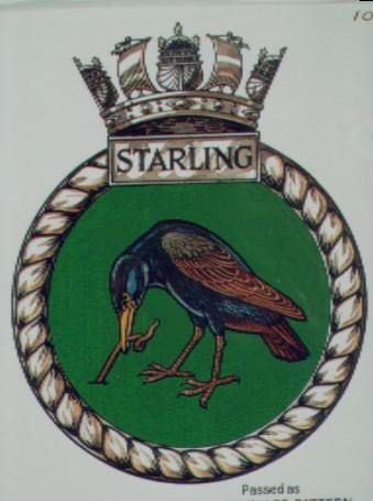 Coat of arms (crest) of the HMS Starling, Royal Navy