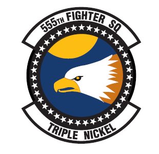 Coat of arms (crest) of the 555th Fighter Squadron, US Air Force