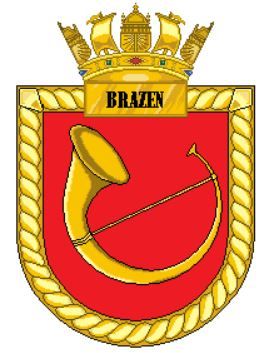 Coat of arms (crest) of the HMS Brazen, Royal Navy