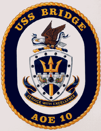 Coat of arms (crest) of Fast Combat Support Ship USS Bridge (AOE-10)