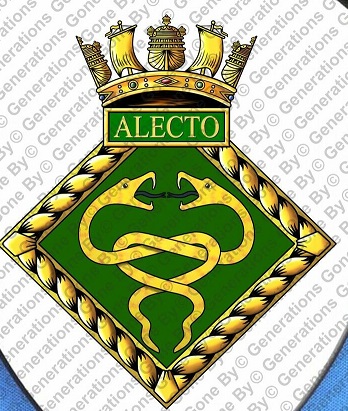 Coat of arms (crest) of the HMS Alecto, Royal Navy