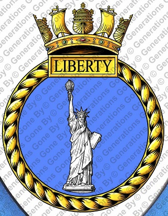 Coat of arms (crest) of the HMS Liberty, Royal Navy