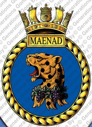 Coat of arms (crest) of the HMS Maenad, Royal Navy
