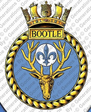 Coat of arms (crest) of the HMS Bootle, Royal Navy