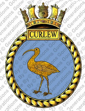 Coat of arms (crest) of the HMS Curlew, Royal Navy