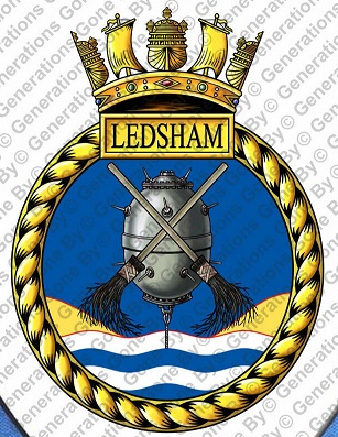 Coat of arms (crest) of the HMS Ledsham, Royal Navy