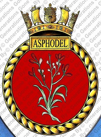 Coat of arms (crest) of the HMS Asphodel, Royal Navy