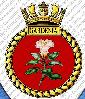 Coat of arms (crest) of the HMS Gardenia, Royal Navy