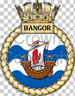 Coat of arms (crest) of the HMS Bangor, Royal Navy
