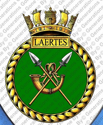 Coat of arms (crest) of the HMS Laertes, Royal Navy