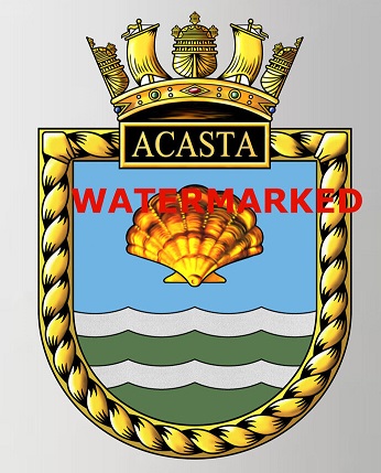 Coat of arms (crest) of the HMS Acasta, Royal Navy